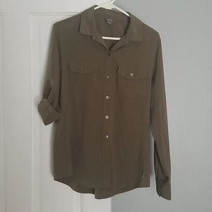 Eddie Bauer Army Green Trail Button Down